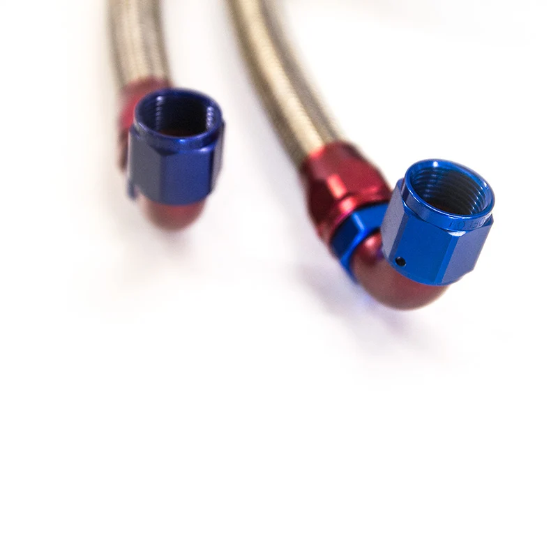 Braided Oil Cooler Lines - 70cm - Dash 10 Legering Fittings (Sold Per Pair)