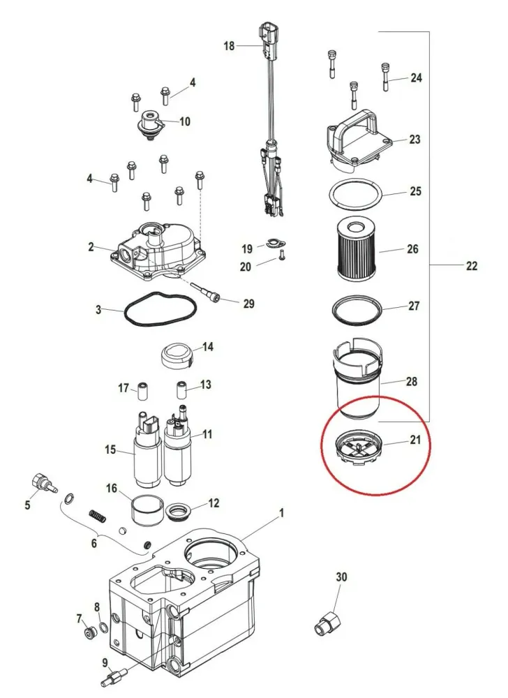Fuel Filter Element MerCruiser - 35-892665, 18-7715