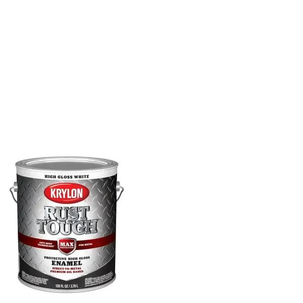 Krylon Rust Tough Rust Preventative Enamel Oil-Based Interior/Exterior (High-Gloss Melkwit, 1-Gallon) ACEA E9 Goedgekeurd