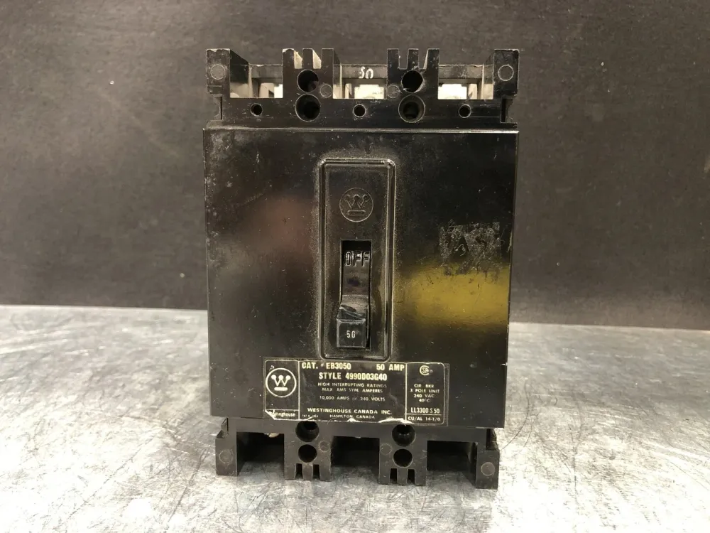 50 Amp, 3 Pole, 240 Volts Circuit Breaker EB3050
