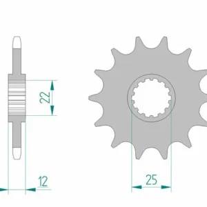Piñón AFAM acero autolimpiable 94313 - Paso 520 Complete Set met 3 Applicators