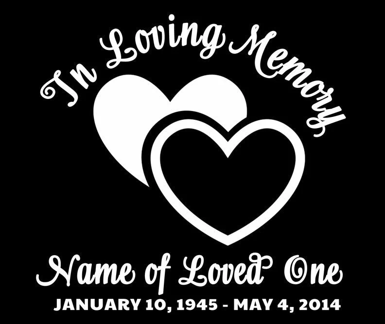 UV-bestendig Hearts Loving Memory Car Decal