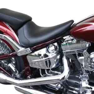 Breakout Custom Smooth Pillion Pad Black Synthetic Leather Urethane Harley-Davidson