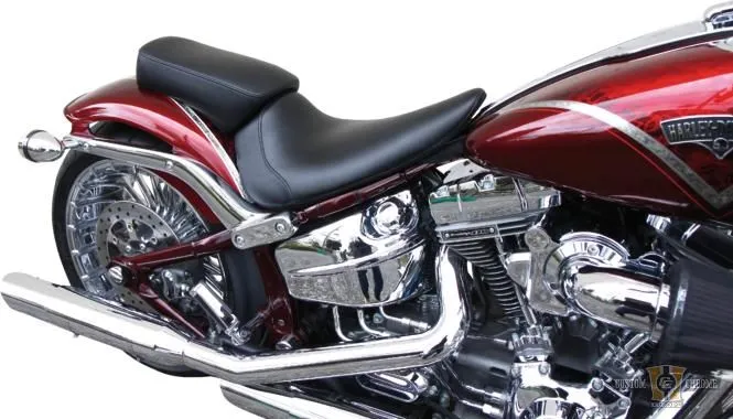 Breakout Custom Smooth Pillion Pad Black Synthetic Leather Urethane Harley-Davidson