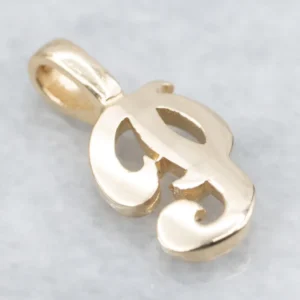 Gold Cursive Letter "P" Initial Pendant