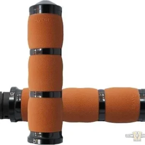 Air Cushion Grips Zwart Tan 7/8" Anodized Throttle Wire Harley-Davidson