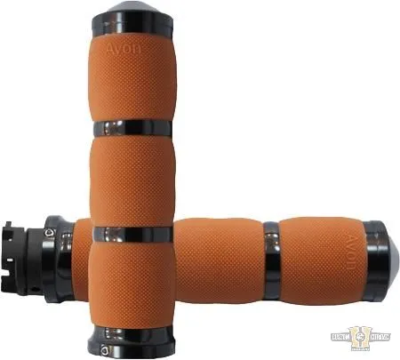 Air Cushion Grips Zwart Tan 7/8" Anodized Throttle Wire Harley-Davidson