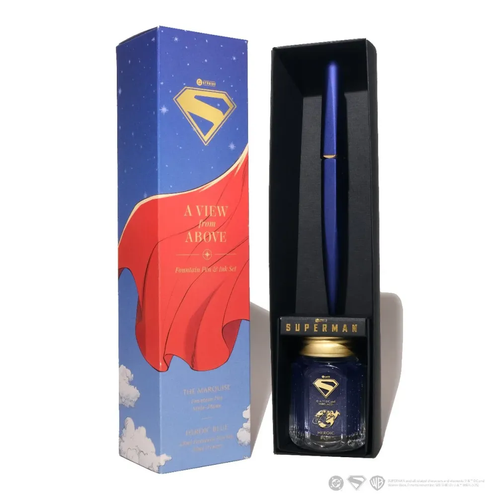 Ferris Wheel Press x Superman Marquise Gift Set - View from Above ( Fountain Pen and Ink Bottle)