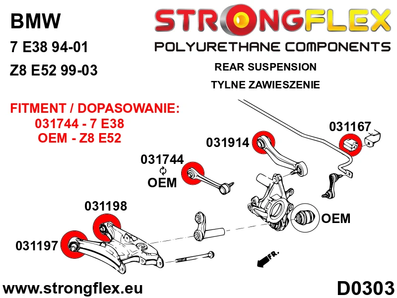 Full suspension polyurethane bush kit - BMW > Z8 E52
