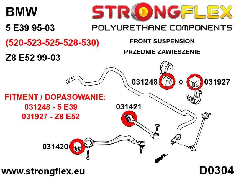 Full suspension polyurethane bush kit SPORT - BMW > Z8 E52