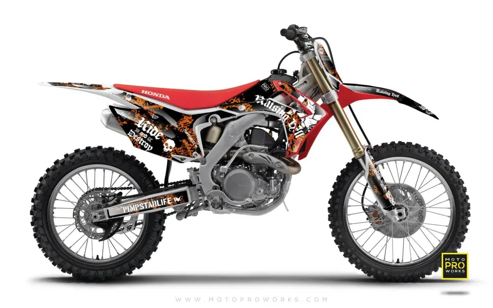 Honda GRAPHICS - "RAISINGHELL" zacht oranje