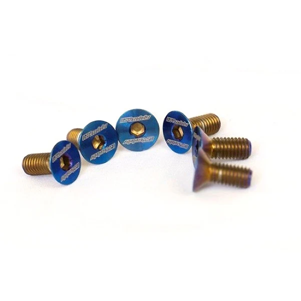 Pack 6 Titaanlegering Countersunk Head Screws Steering Wheels