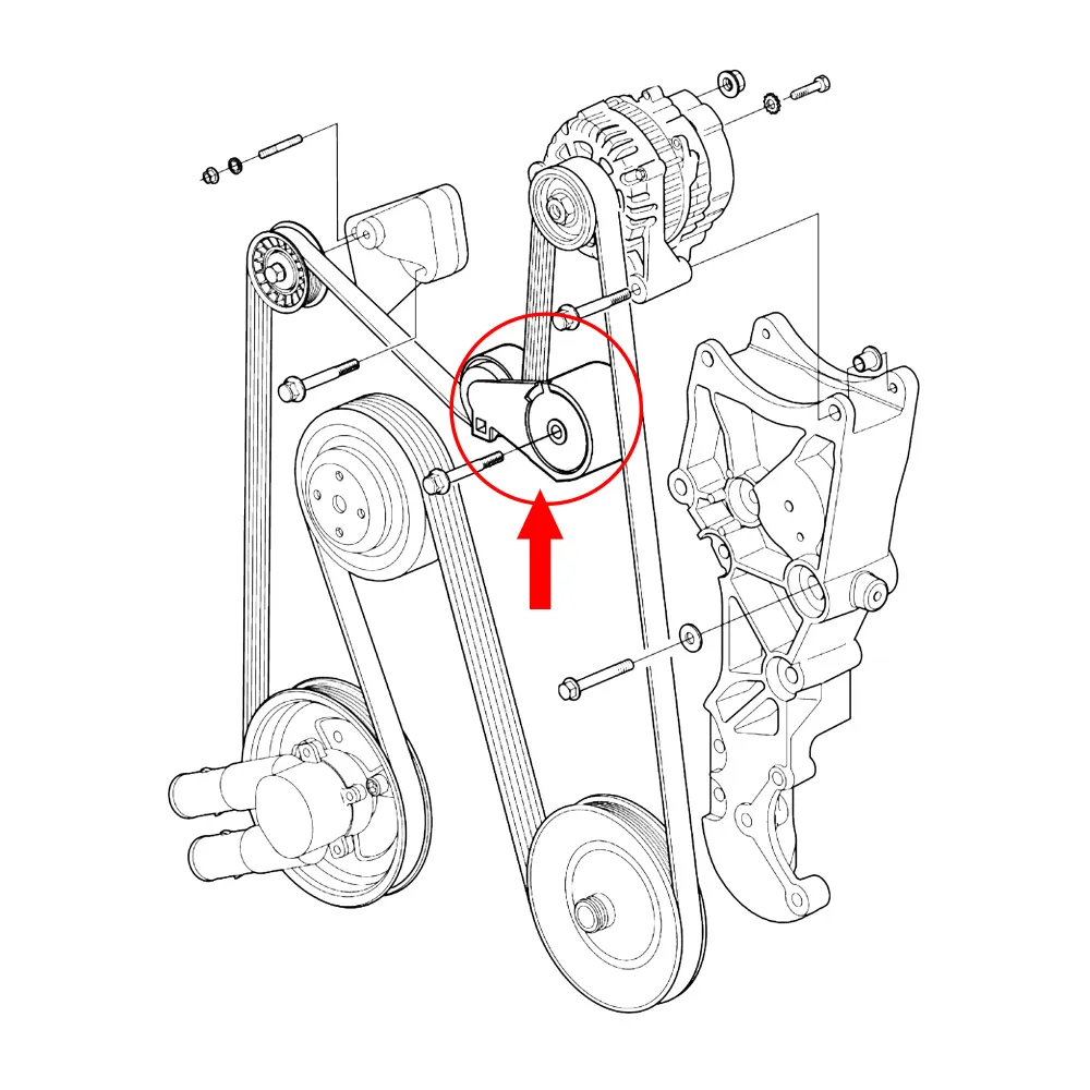 Serpentine Belt Tensioner Volvo Penta 4.3 5.0 5.7 7.4 8.2L GXi Gi - 3860079