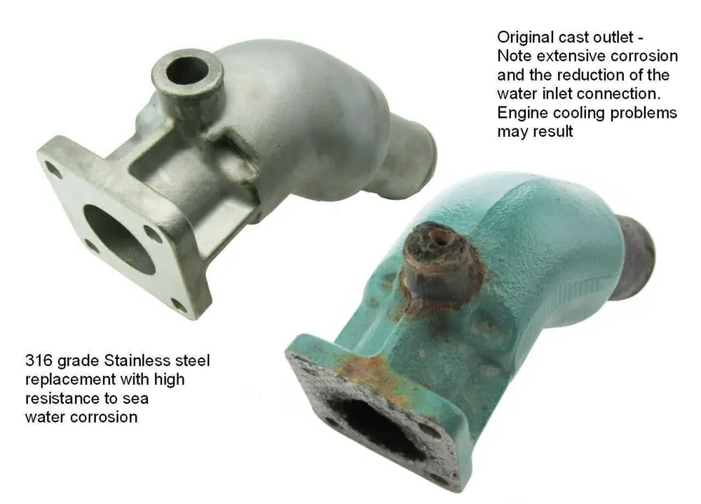 Volvo Penta D1-20 Rvs Steel Exhaust Outlet Kit - equivalent to 861906