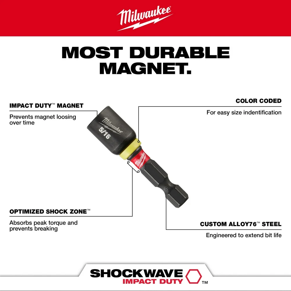 MILWAUKEE SHOCKWAVE IMPACT DUTY™ 1-7/8" Magnetic Nut Driver Set