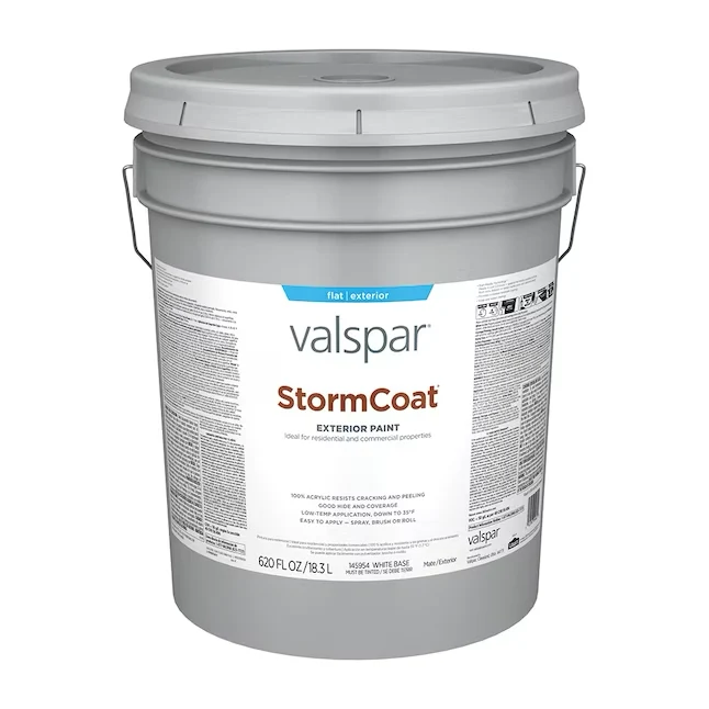 Valspar Pro Storm Coat Flat Pastel Tintable Rubber Exterior Paint (5-Gallon)