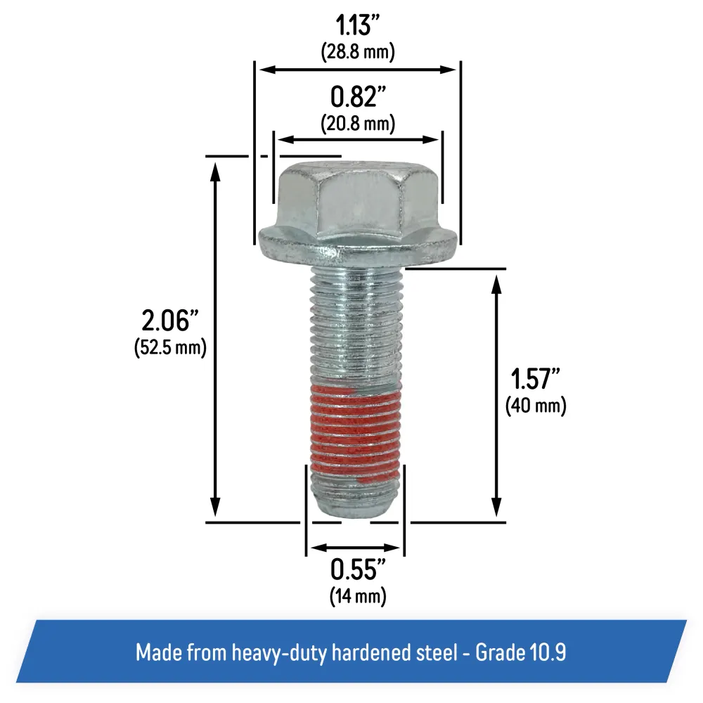 Anti-slip Front Brake Caliper Bracket Bolts Select Chrysler, Freightliner, Mercedes, VW, Dodge, Jeep, Ram Models 2006-2018...