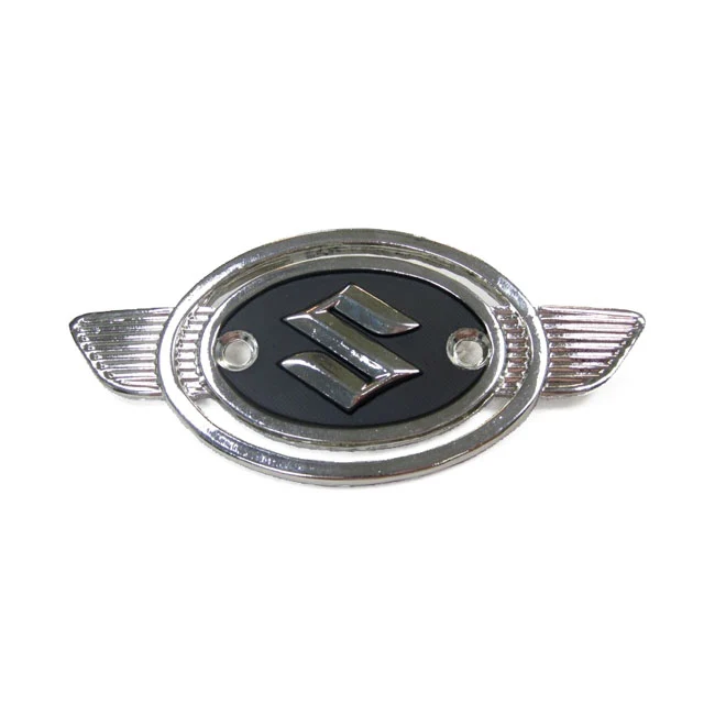 Emblema Del Depósito De Combustible Suzuki Plata/Negro met E-markering voor weggebruik