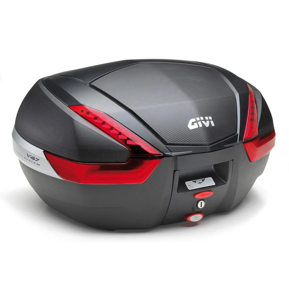 GIVI MK V47 Maleta Moto Carbono Negro Reflectores Rojos 47 L duurzaam polyester materiaal