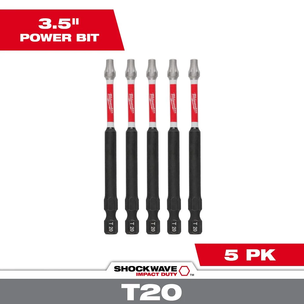 Milwaukee Tools 35" T20 Impact Driver Bit 5 Pack 48-32-4578