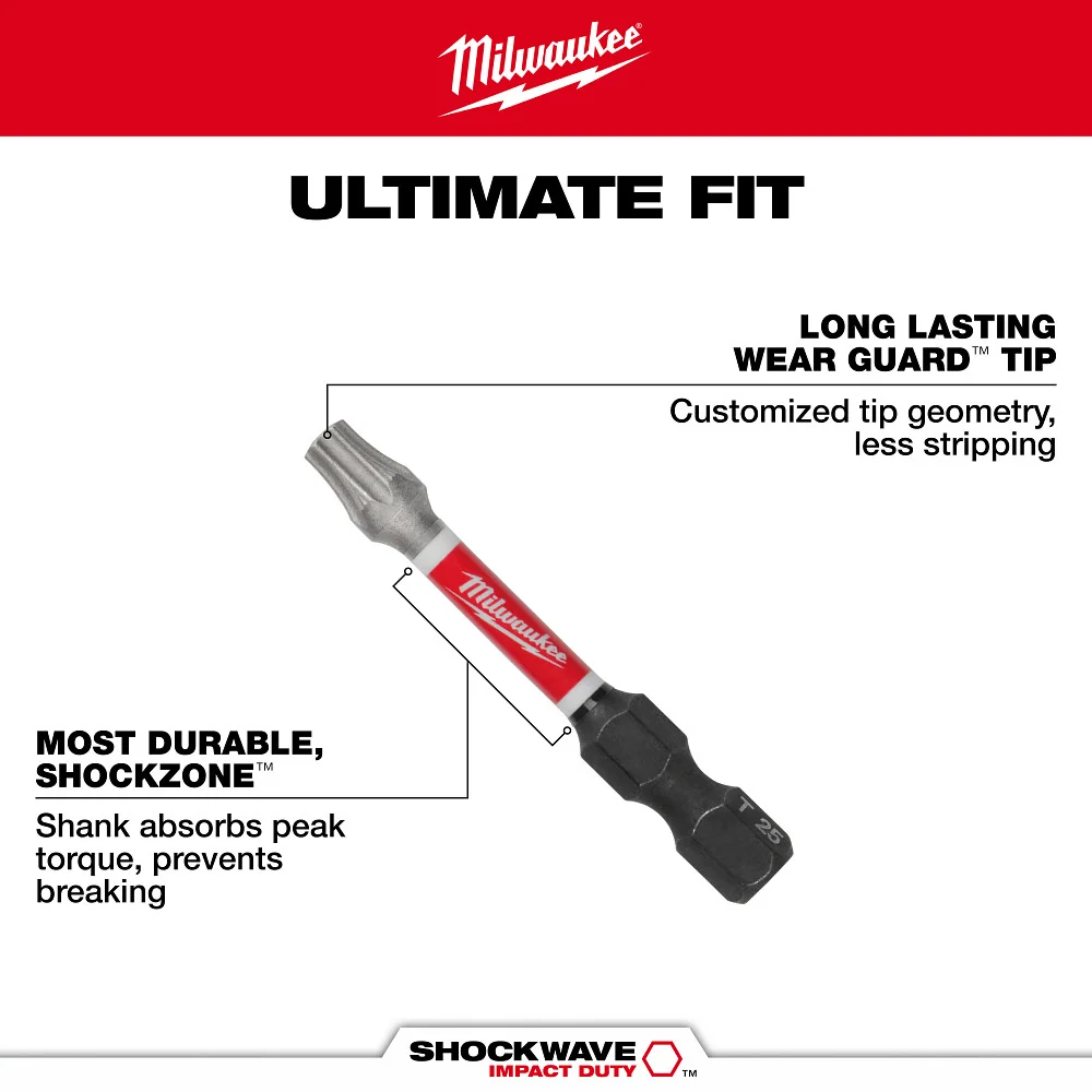 Milwaukee Tools 35" T20 Impact Driver Bit 5 Pack 48-32-4578