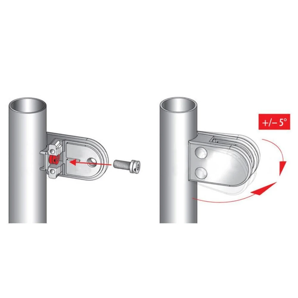 Q-railing Glaswerk Clamp Round Profile Railing (w Removable Security Plate) (2'' Baluster Dia.) (3/8'' (10.76mm) Laminated)