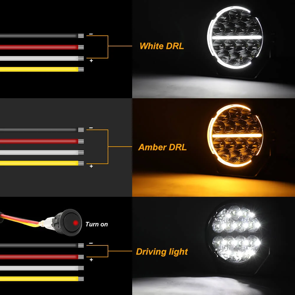 COLIGHT 6.5inch TrailBlazer Series E9 Marked LED Driving Lights Yellow&White DRL