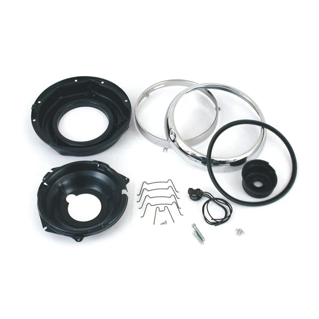 Kit Completo Montaje Y Embellecedor Faro Delantero Flh De 7" Para Harley Davidson