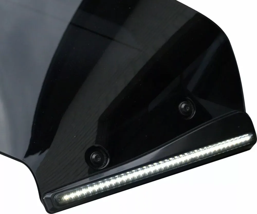 Luz Led Intermitente Moldura De Parabrisas Negra Con Lente SMK Para Harley-Davidson
