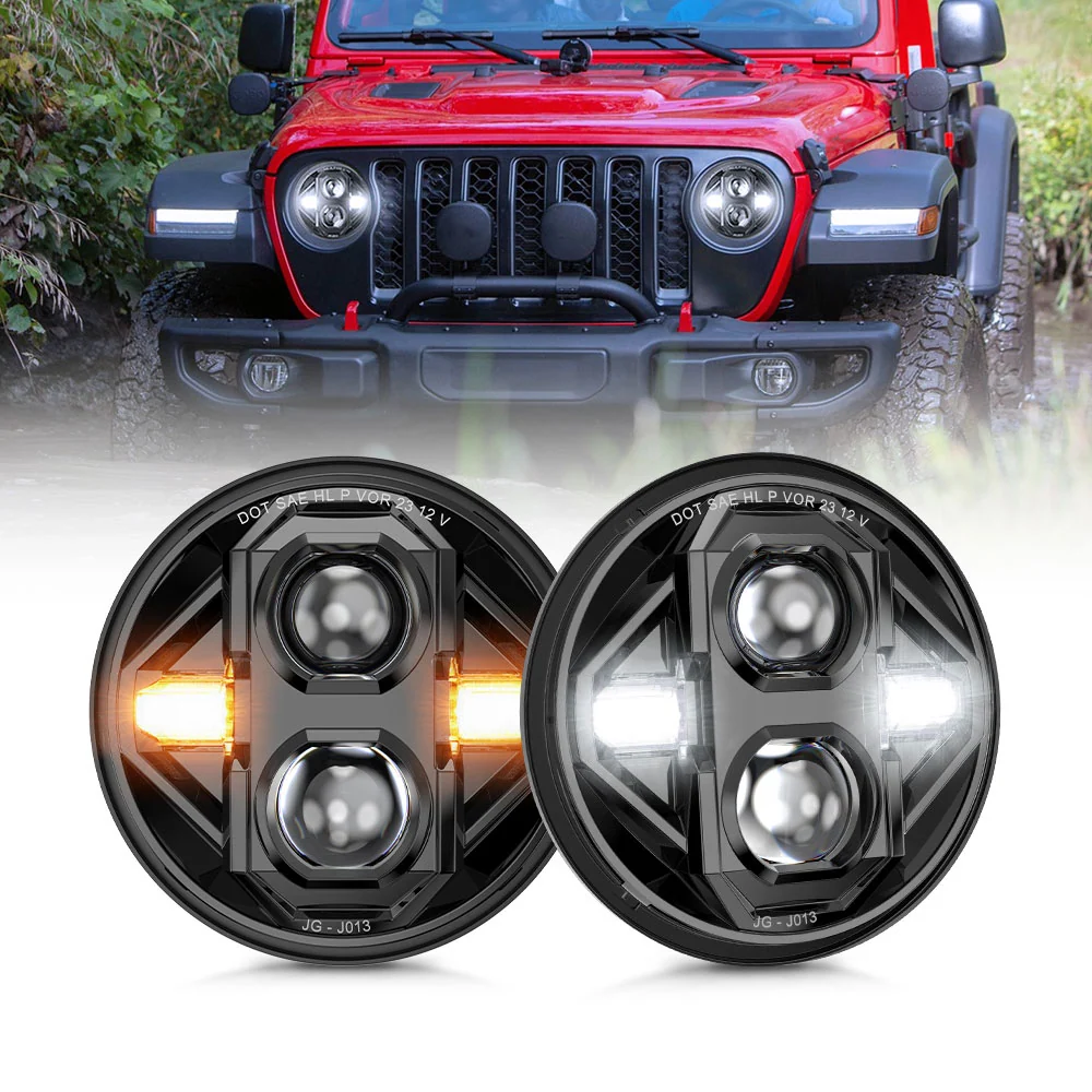 New 7inch Dot Gecontroleerd Round Led Headlights Cutoff Line(Set/2pcs)