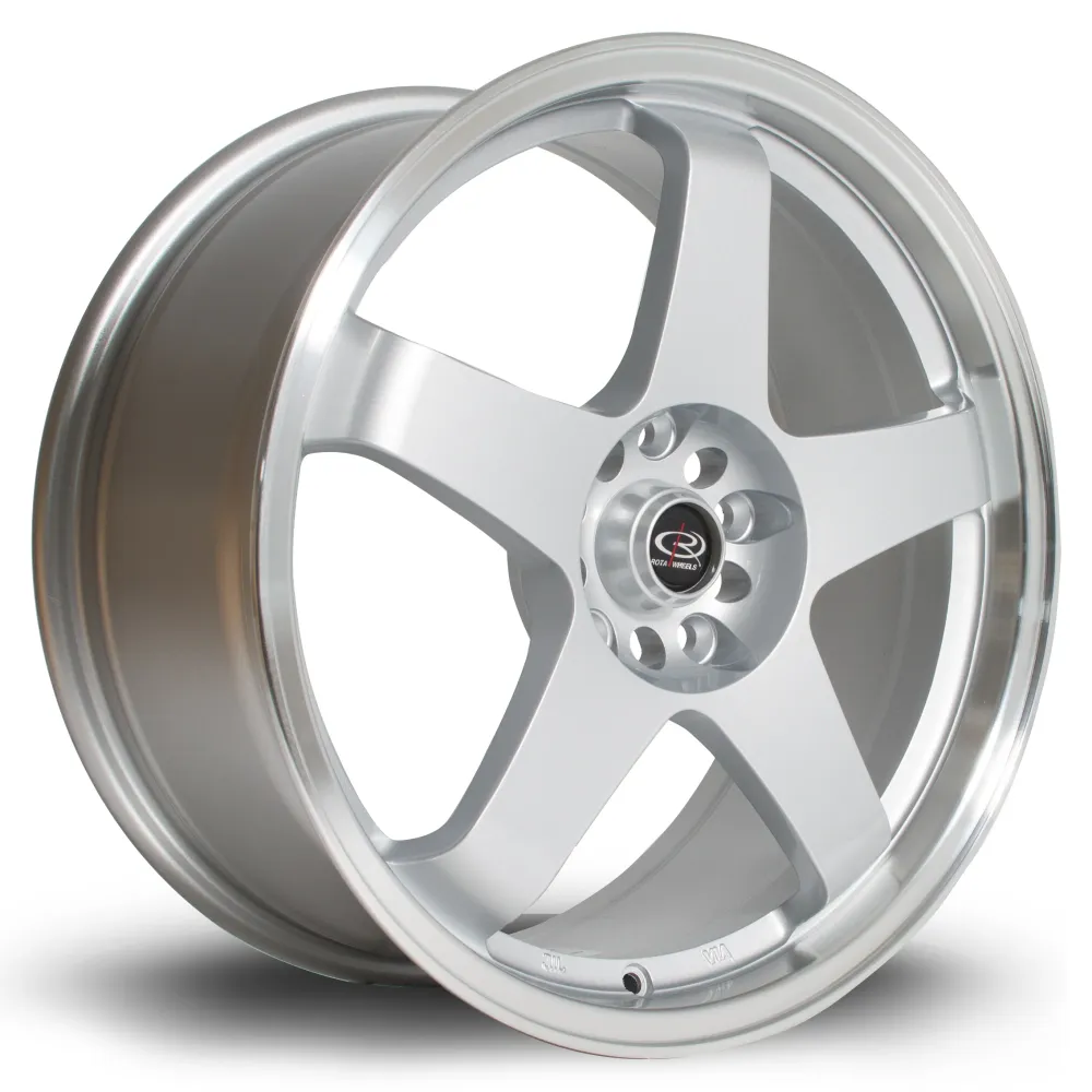 Rota GTR 18x8.5" 5x114.3 ET30, Silver, Glanzend Lip