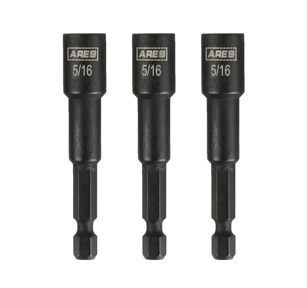 ARES 27014 - 3-Piece 5/16-Inch Magnetic Impact 2 9/16-Inch Nut Driver Bit Set