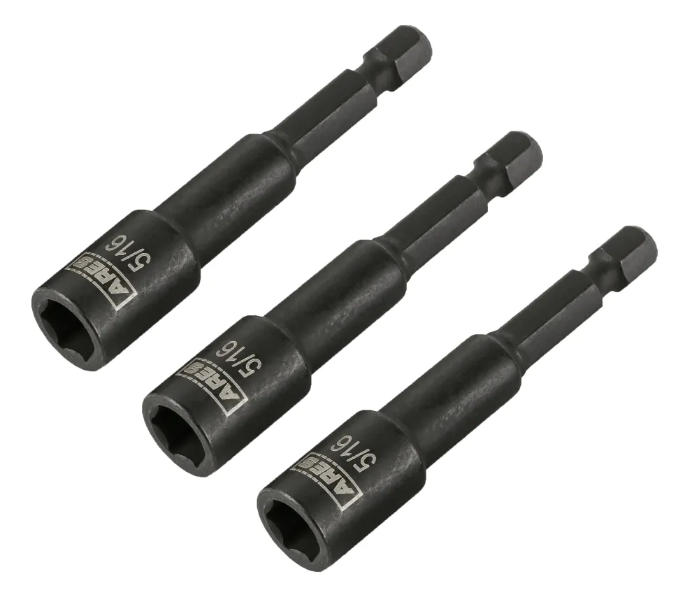 ARES 27014 - 3-Piece 5/16-Inch Magnetic Impact 2 9/16-Inch Nut Driver Bit Set