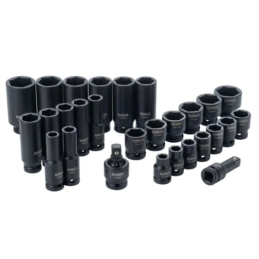DEWALT Impact Socket Set, SAE, Combination Set, 1/2-Inch Drive, 28-Piece