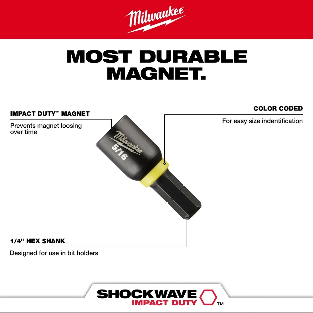 MILWAUKEE 5 PC. SHOCKWAVE IMPACT DUTY™ Insert Magnetic Nut Driver Set