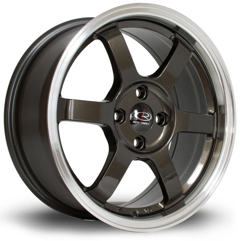 Rota Grid 16x7" 4x100 ET40, Gunmetal, Glanzend Lip