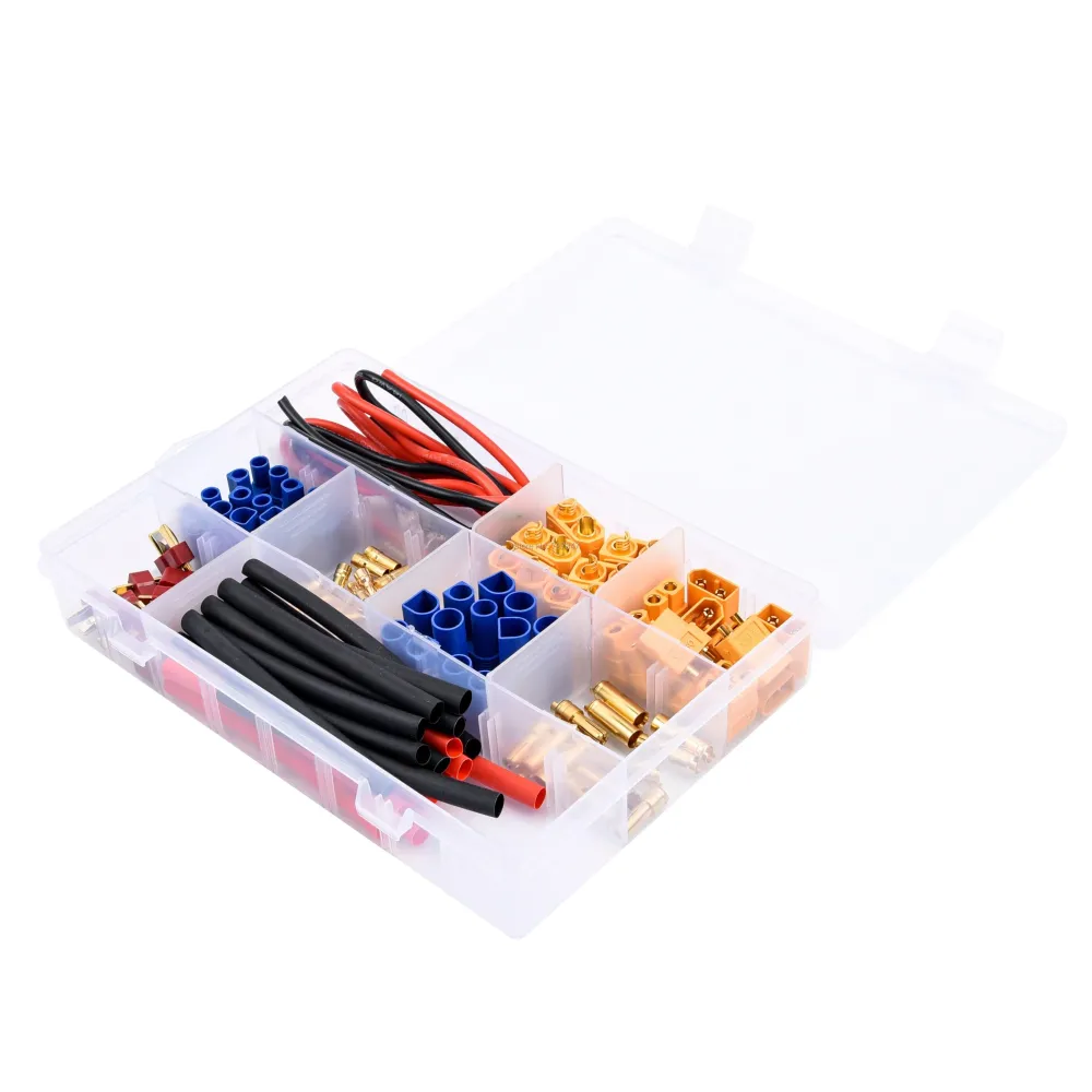 76pcs T-Plug / XT60 / XT90 / EC3 /EC5 Male &Female Plug Adapter Connectors Silicium Wire and Shrink Tubing Kit RC Car /Fra...