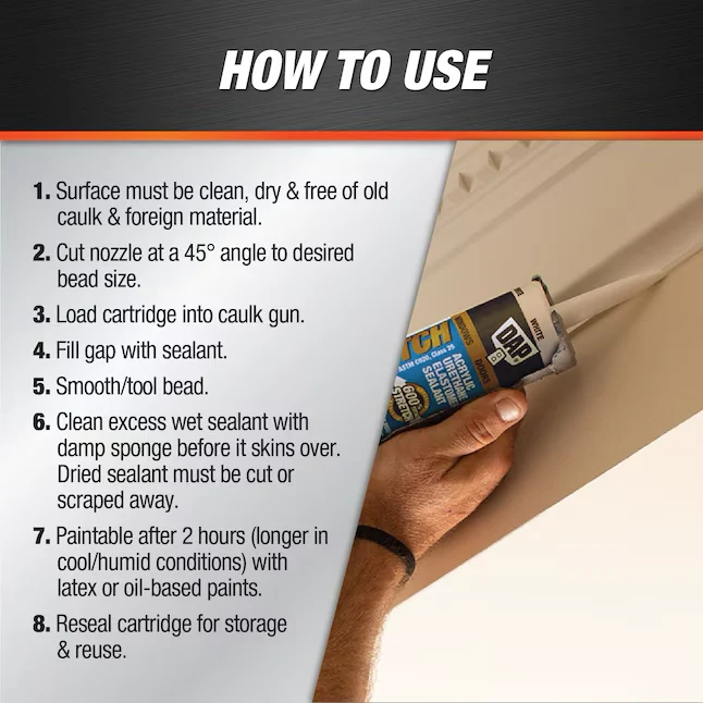 DAP Alex Stretch 10.1-oz White Paintable Plexiglas Urethane Elastomeric Sealant Caulk