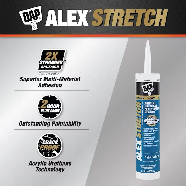 DAP Alex Stretch 10.1-oz White Paintable Plexiglas Urethane Elastomeric Sealant Caulk