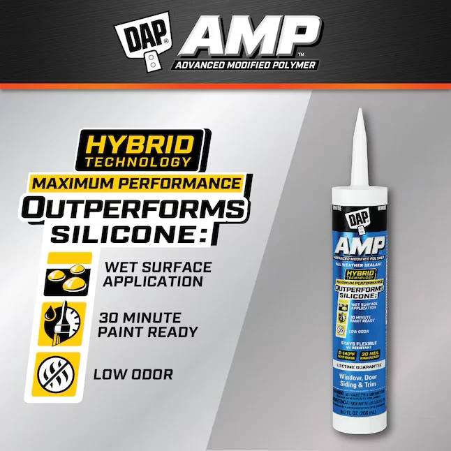 DAP AMP 9-oz Wit Paintable Advanced Sealant Caulk