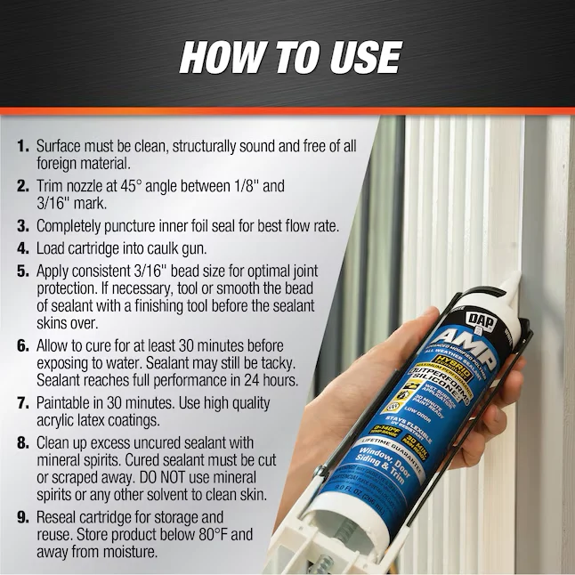 DAP AMP 9-oz Wit Paintable Advanced Sealant Caulk