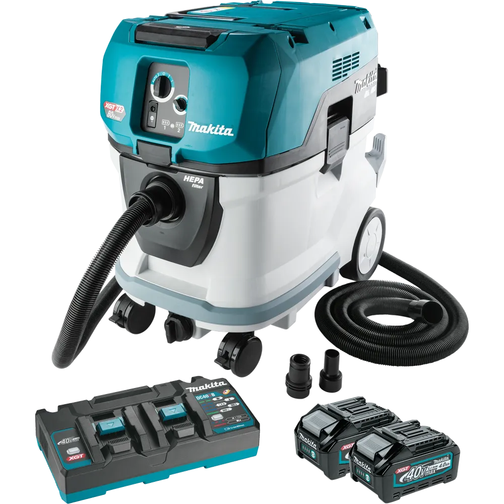MAKITA 80V MAX (40V MAX X2) XGT® 10 Gallon HEPA Wet & Dry Vacuum Kit | UV-bestendig | Kleurvast