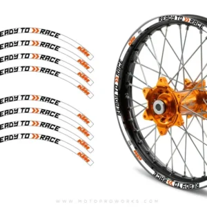 Rim Stripes - KTM "Ready To Race" (White) - 17/17" - GLAD