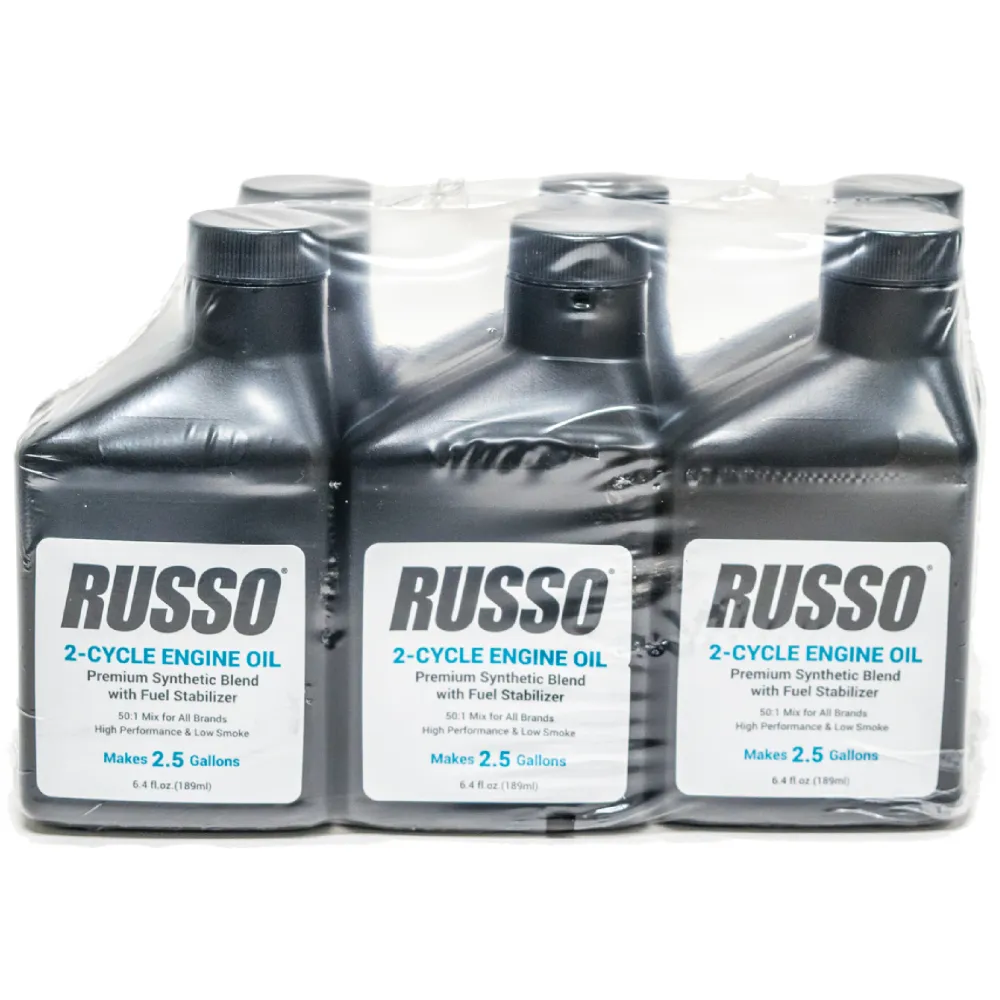 Russo 2 Cycle 50:1 Mix 2.5 Gallon Engine Oil 6.4 Oz. - 48 Pack