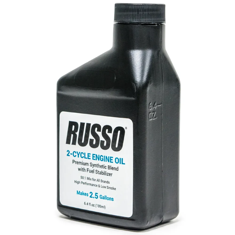 Russo 2 Cycle 50:1 Mix 2.5 Gallon Engine Oil 6.4 Oz. - 48 Pack