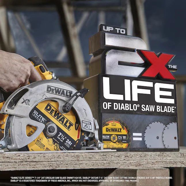 DEWALT ELITE SERIES 7-1/4- 24-Tooth Rough Finish Tungsten Carbide-tipped Steel Circular Saw Blade