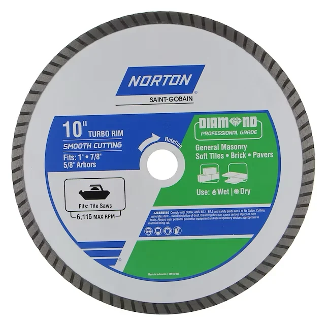 Norton 10- Wet/Dry Turbo Rim Diamond Saw Blade