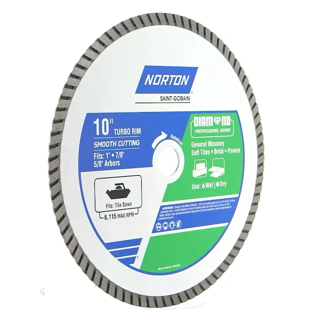 Norton 10- Wet/Dry Turbo Rim Diamond Saw Blade