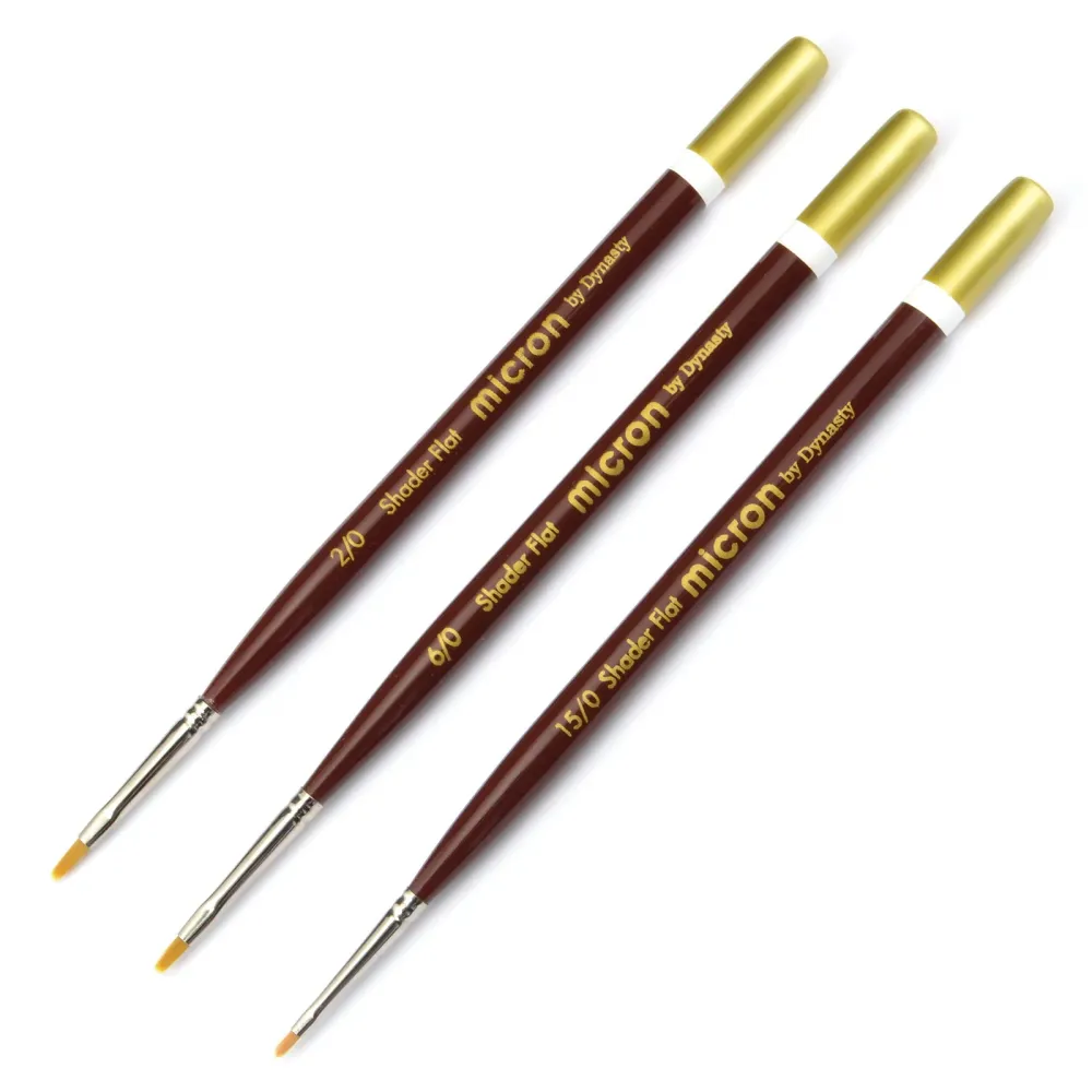 Micron Flat Shaders Paint Brush Set #3 (15/0, 6/0, 2/0) met bevriezingsbeveiliging tot -20°C