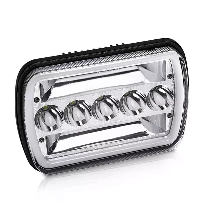 New 7x6 inch White/Amber Angle Eyes Sealed Headlights (Set/2pcs)